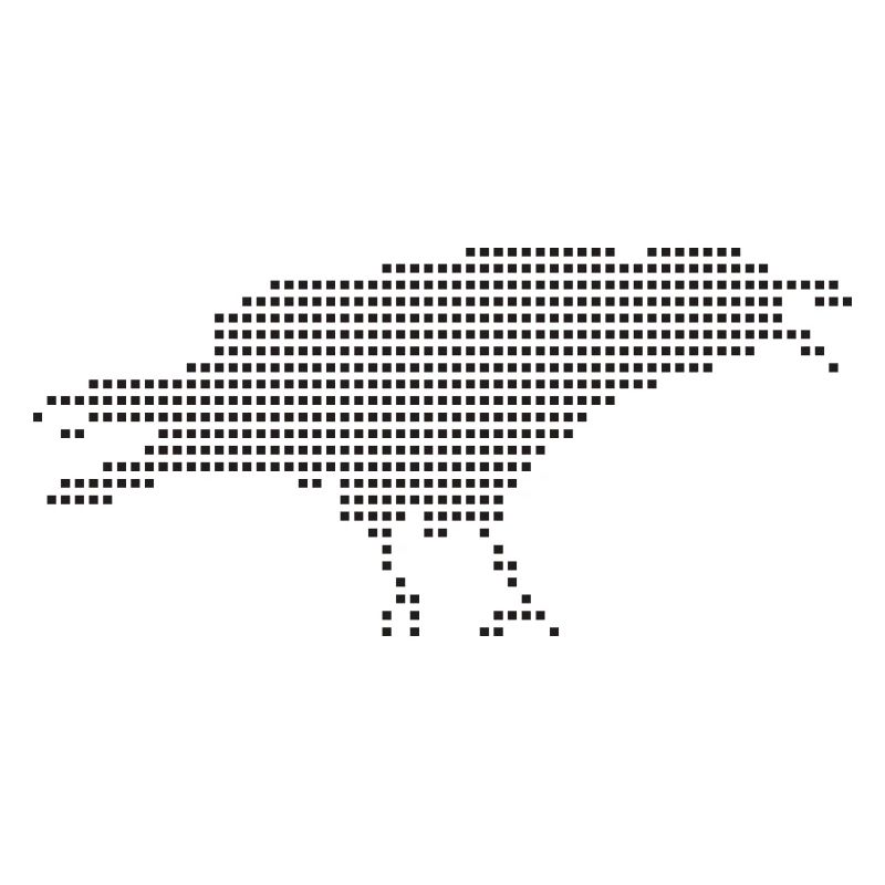 Silhouette Punt Pixel Corbeau
