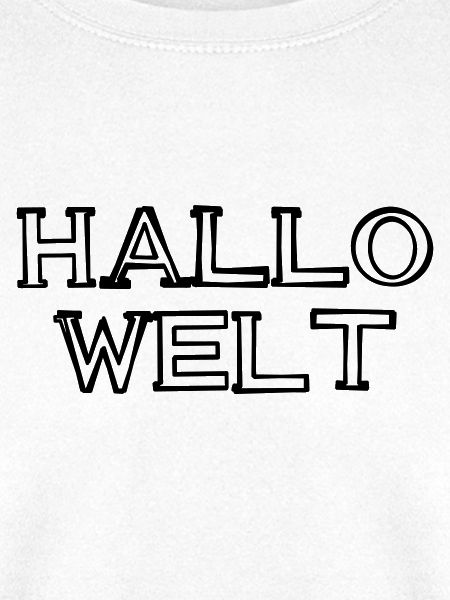Hallo Welt Schriftzug handgezeichnet