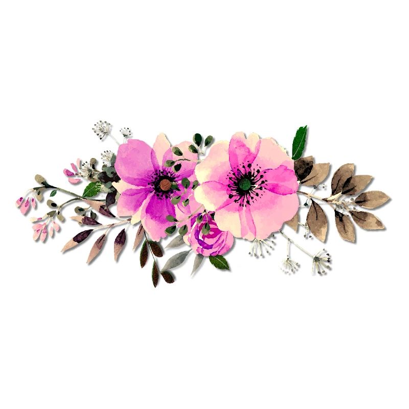 Aquarell Pinkrosen Linie