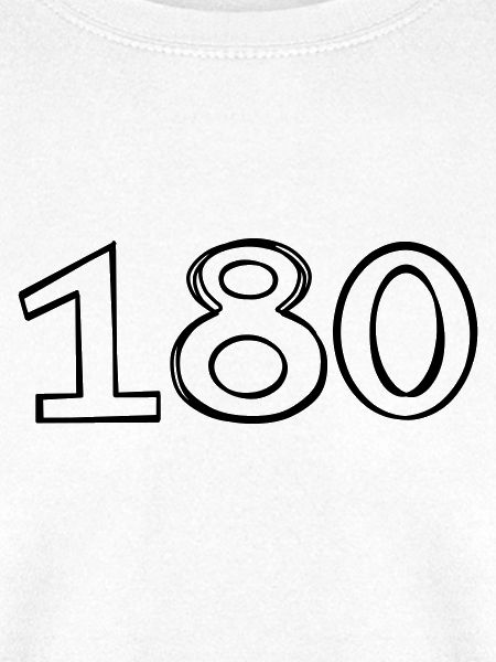 Zahl 180 handgezeichnet