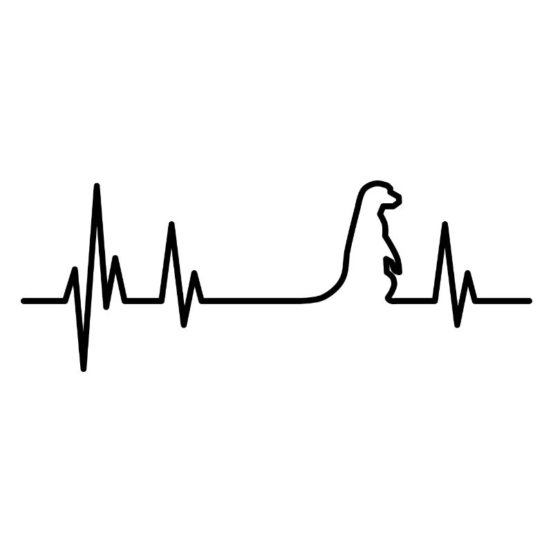 Erdmännchen Heartbeat schwarz