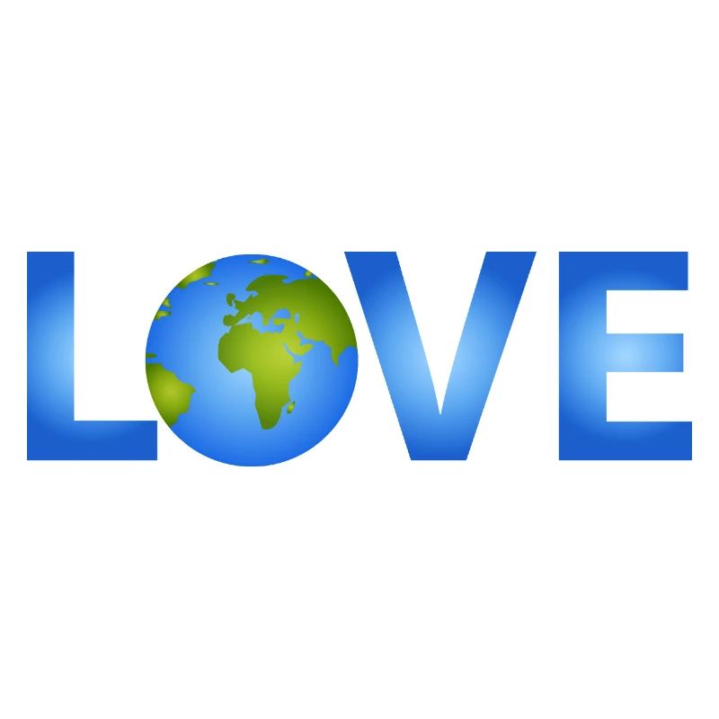 Blauer Planet Erde im LOVE-Schriftzug