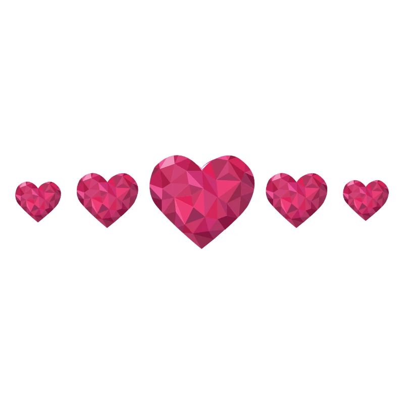 Cœurs géométriques Rose Polygon Design Love