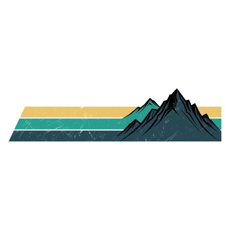 Retro Mountain Sunset Stripes