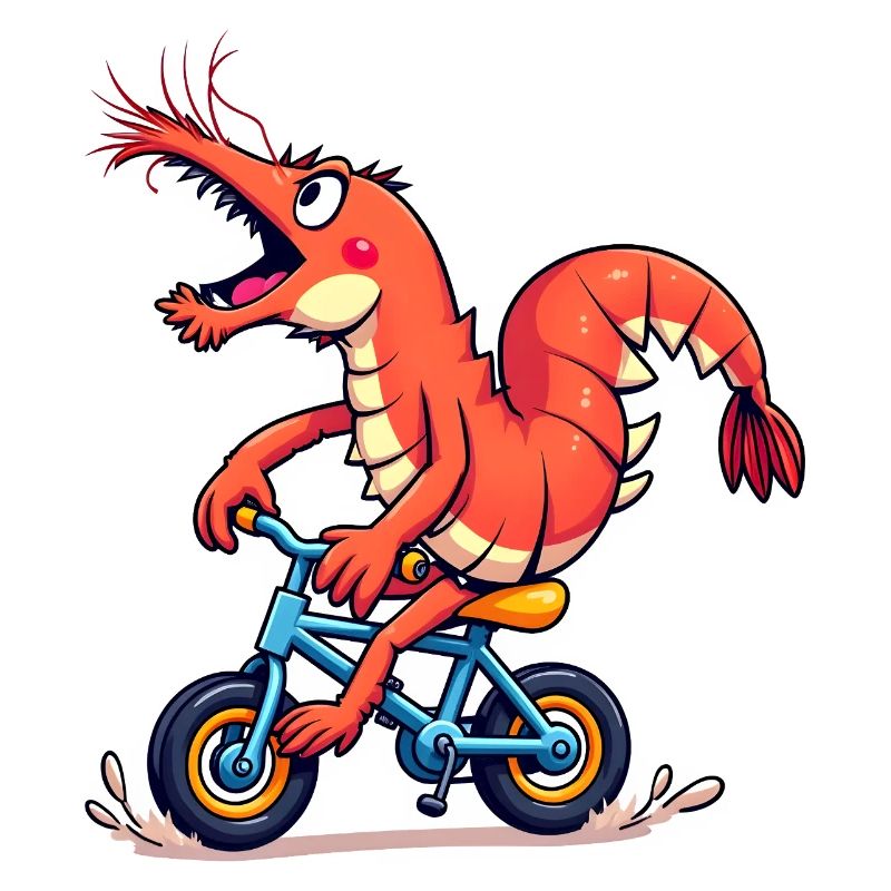 Crevette Cycliste Colorée