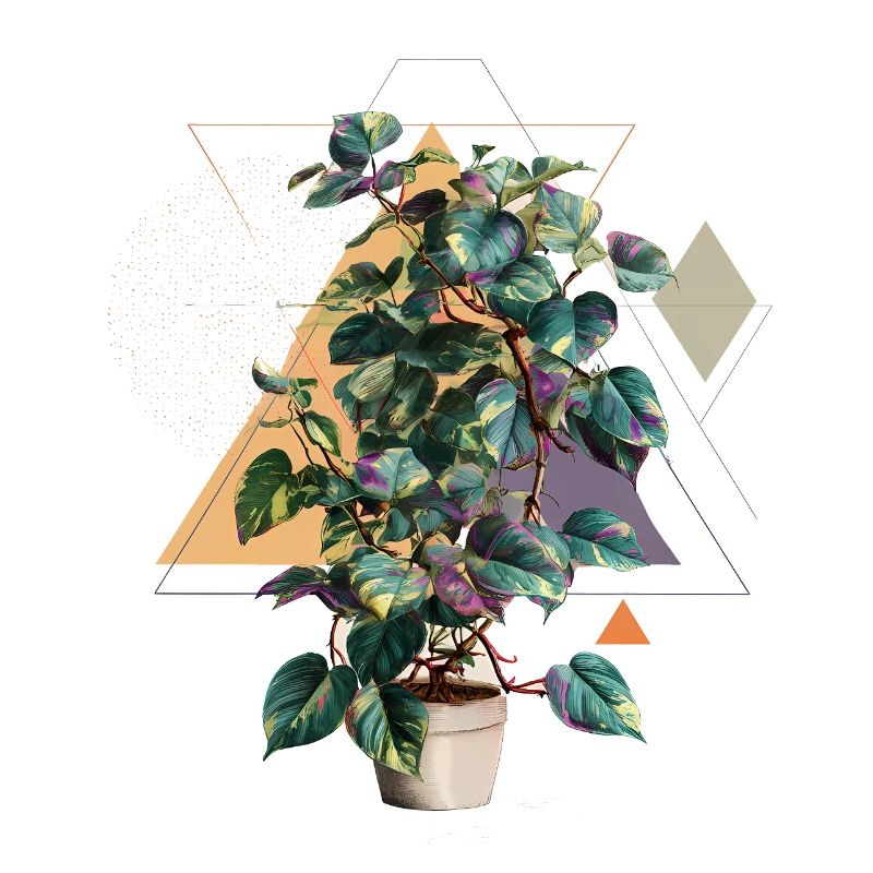 Philodendron Variegata – Geometrisches Pop Art