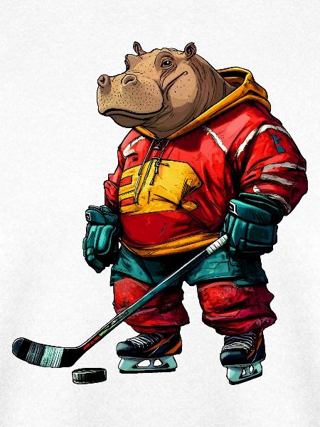 Nilpferde Eishockeyspieler / Hockey Flusspferd