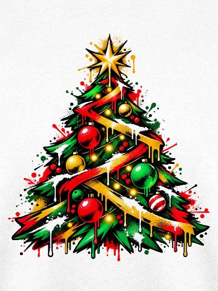 Weihnachtsbaum im Graffiti-Look 