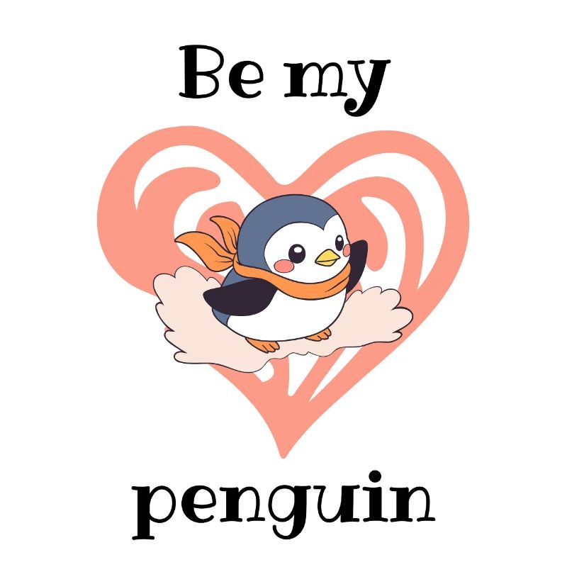 Herzpinguin mit Schal
