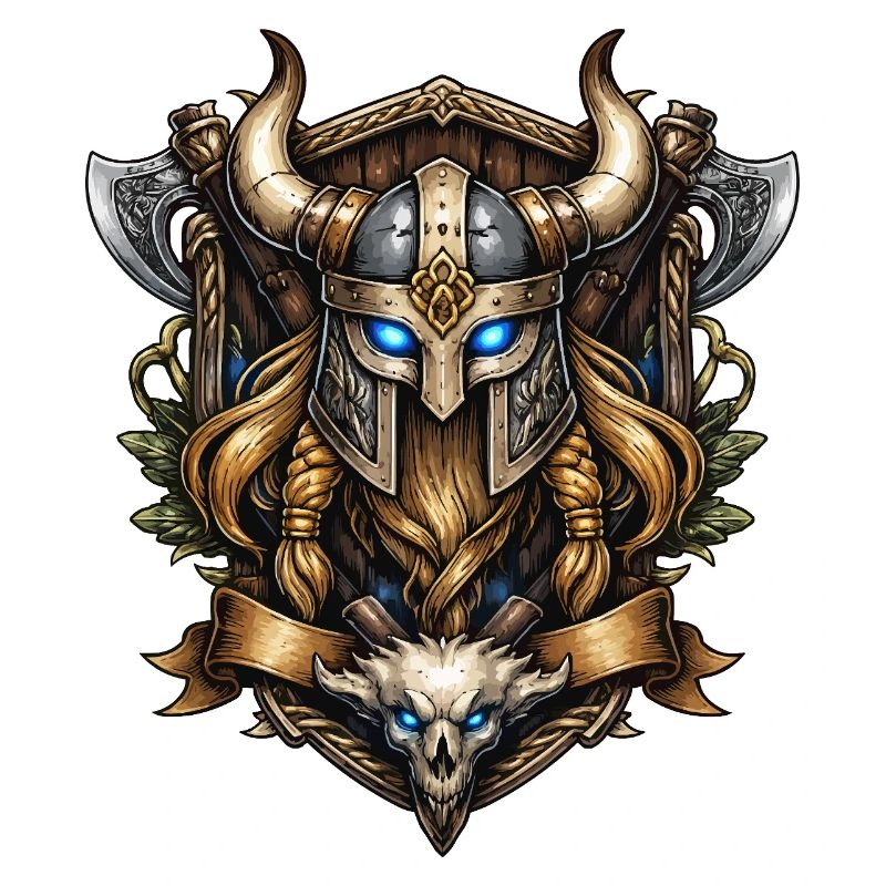 Viking Helm mit Totenschädel-Emblem
