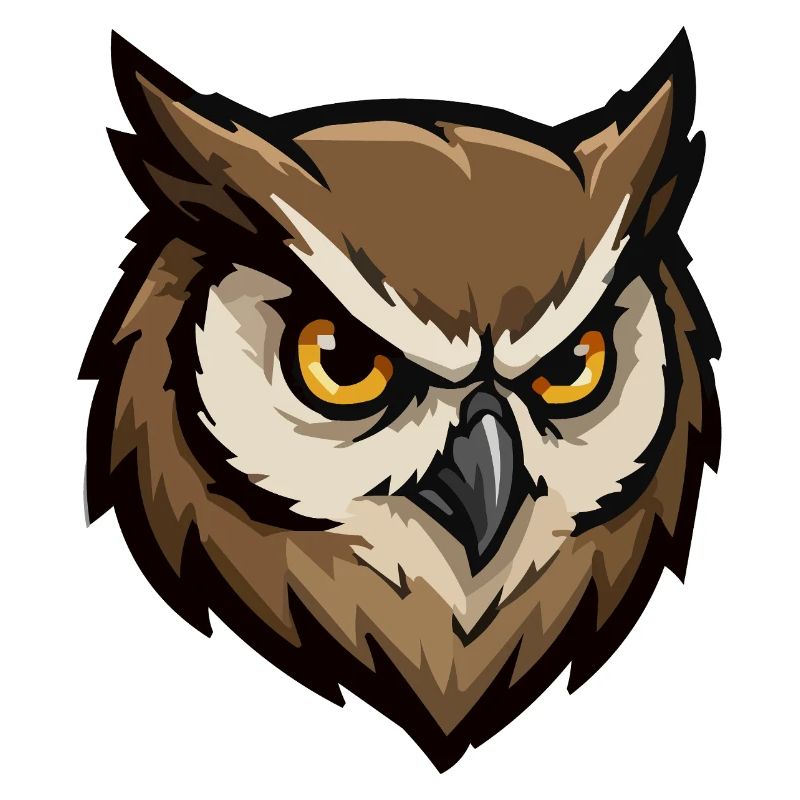 Guarding Owl Head Pixel Style