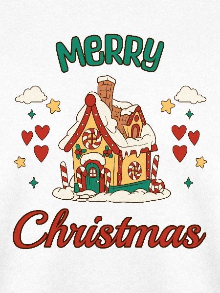 Merry Christmas Lebkuchenhaus Retro Geschenk
