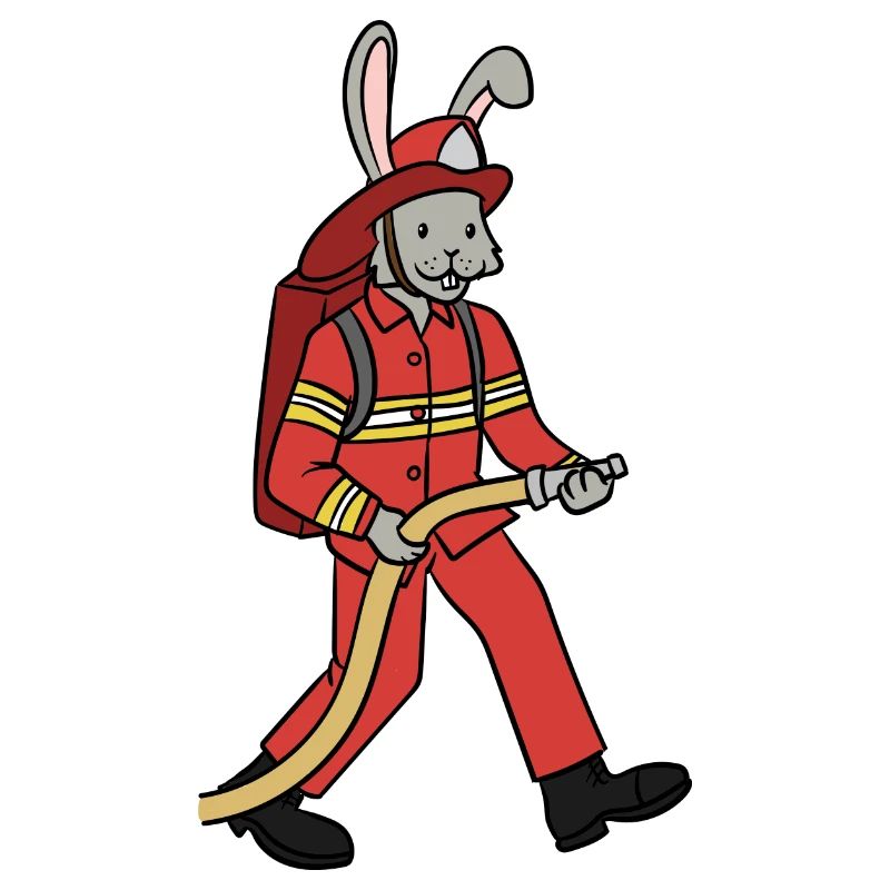 Fire brigade rabbit / rabbit firefighter