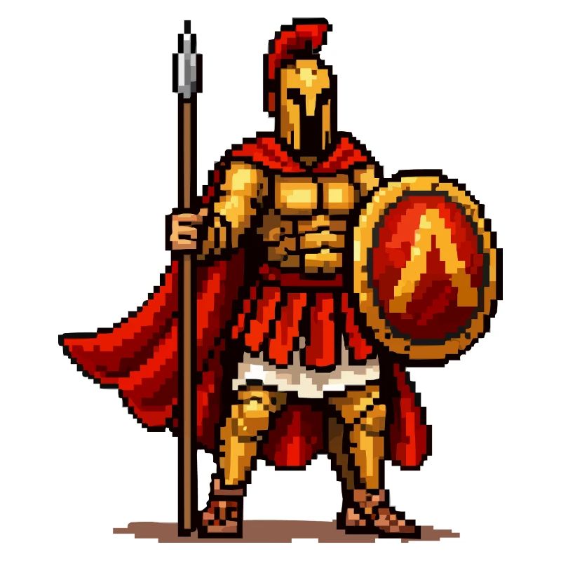Spartanischer Krieger Pixelkunst