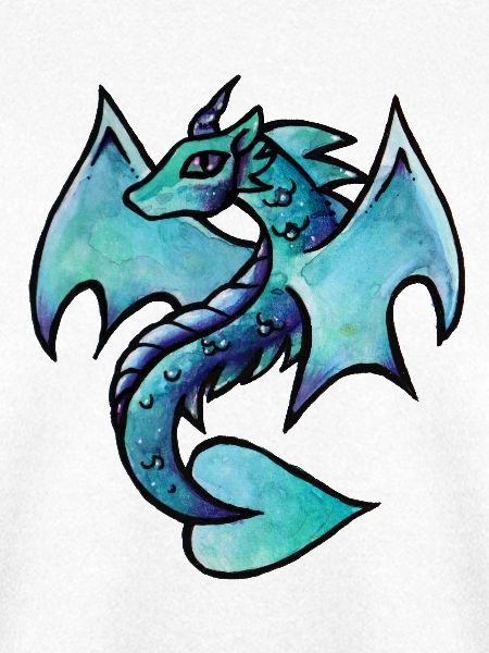 Aquarell-Skizze von Azurdrachen