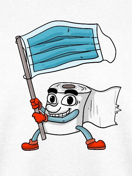 Klopapier Maske Fahne