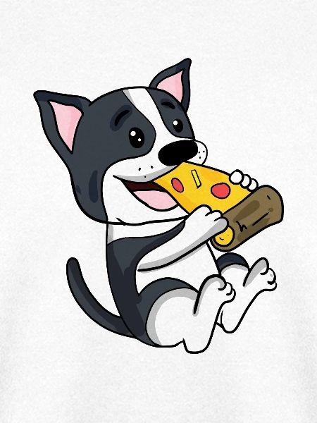Boston Terrier Hund Pizza