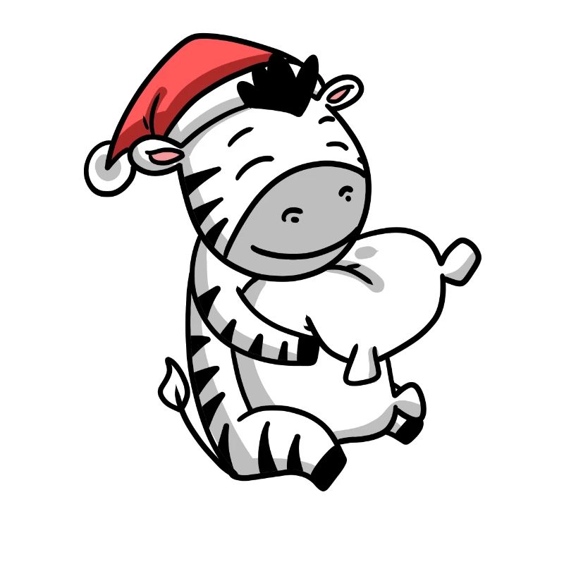 Zebra Niedlich Müde Weihnachten