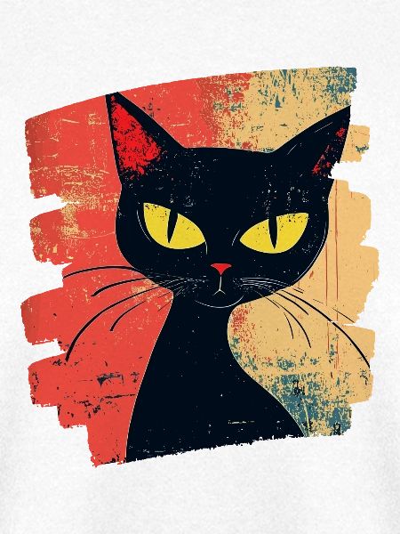 Schwarze Katze Retro