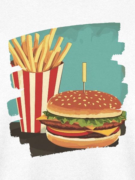 Burger und Fritten Retro