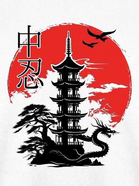 Japanische Pagode Sonnenuntergang