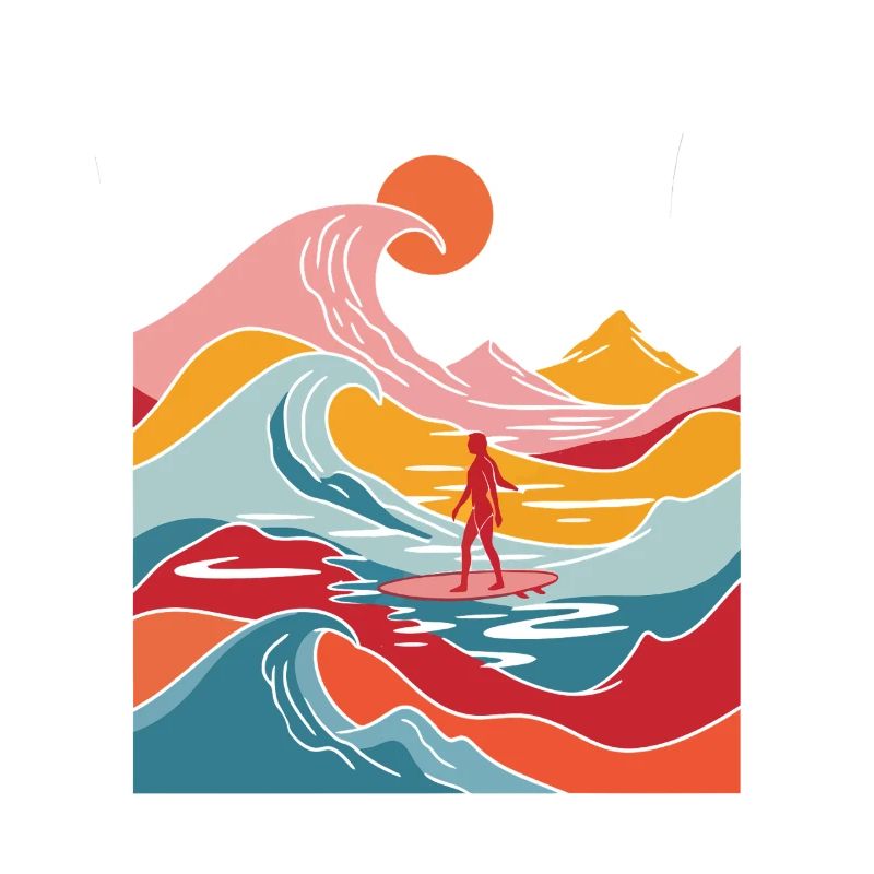 Abstract Wave Dancer in Sunset