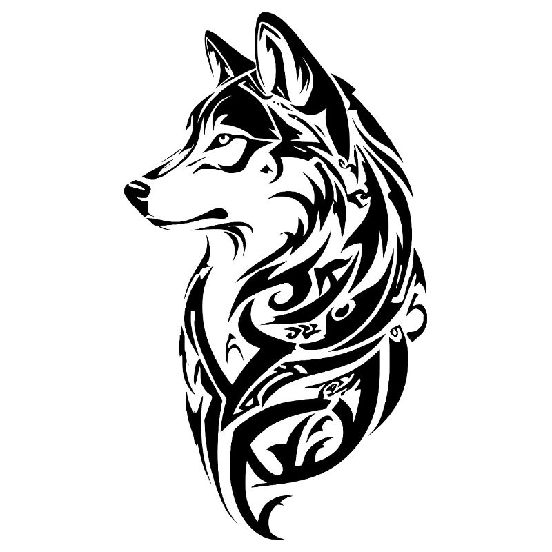 Nordischer Wolf Tribal Tattoo