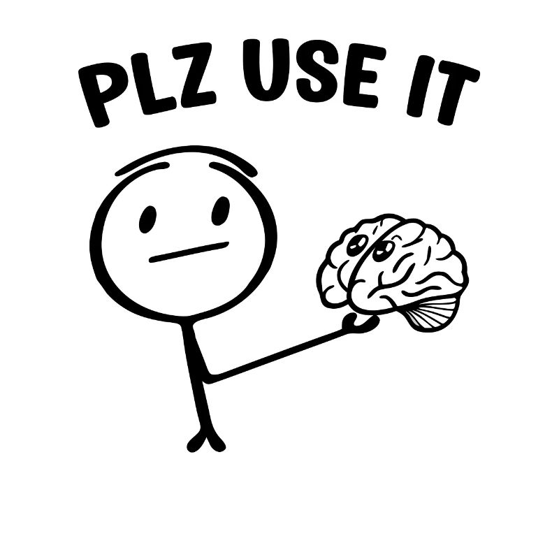 A funny stickman stickman with brain