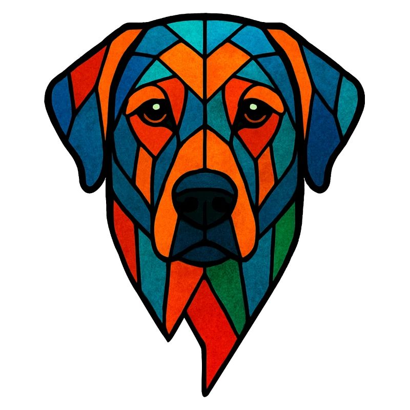 Geometrischer Labrador - Bunte Hundekunst