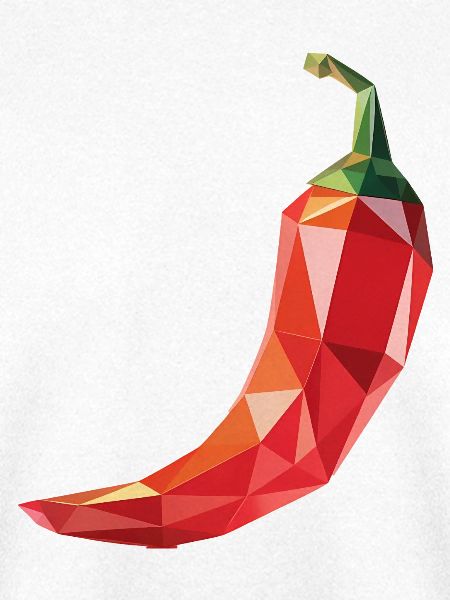 Chili Pepper - Cooles Low-Poly-Gemüse-Logo