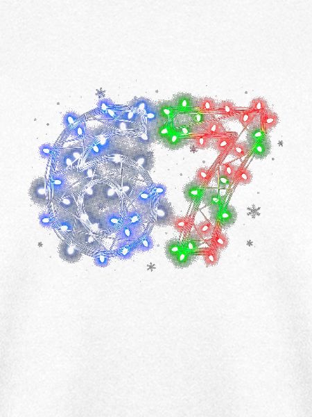 Neonzahlen 6 7 Weihnachtlich