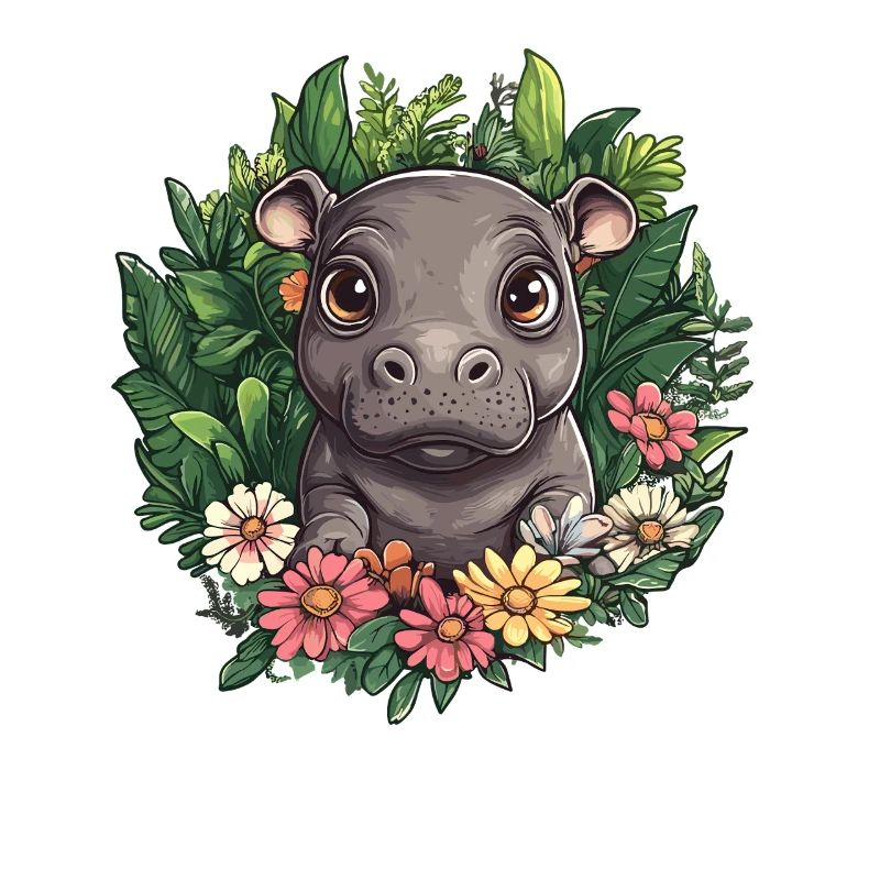 Nilpferd im Blumengarten