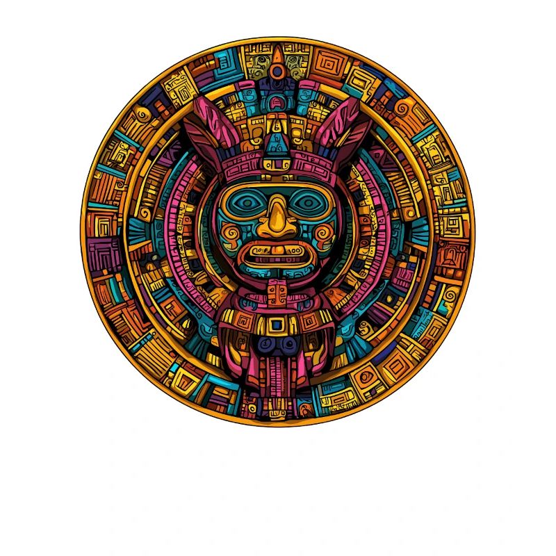 Aztekischer Kreismasken-Relief
