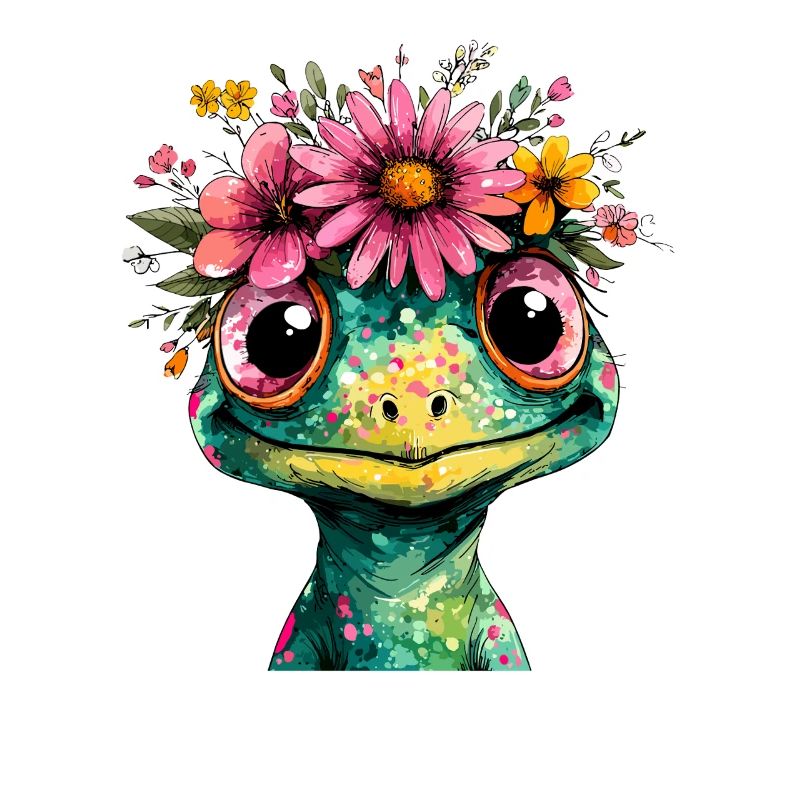 Blumenkrone Frosch Illustration