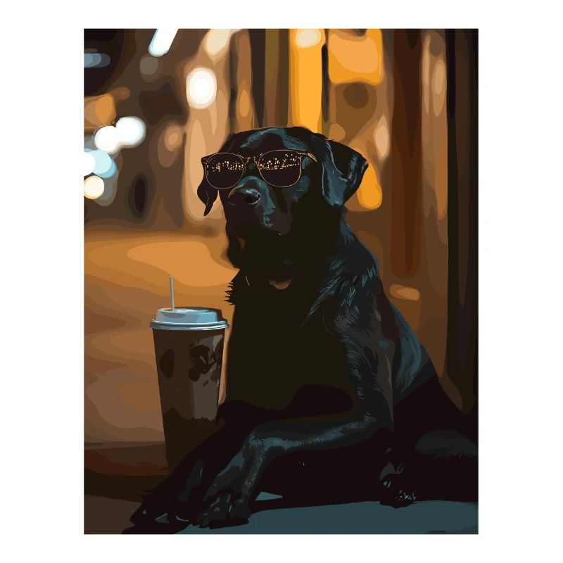 Nachtlounge Hund mit Sonnenbrille