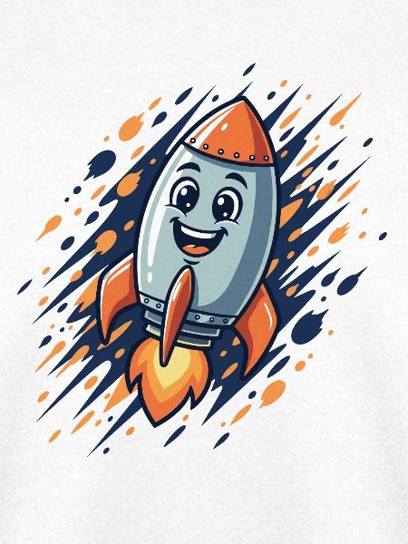 Lustige Rakete Cartoon-Design