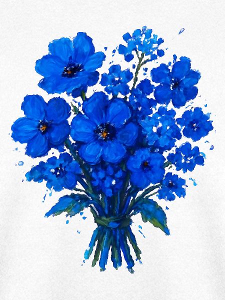 Blaues Blumenbouquet Acryl