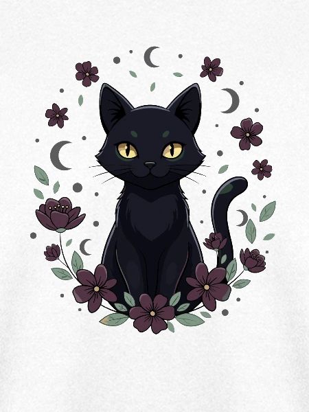 Mondnachtkatze Blumenkreis