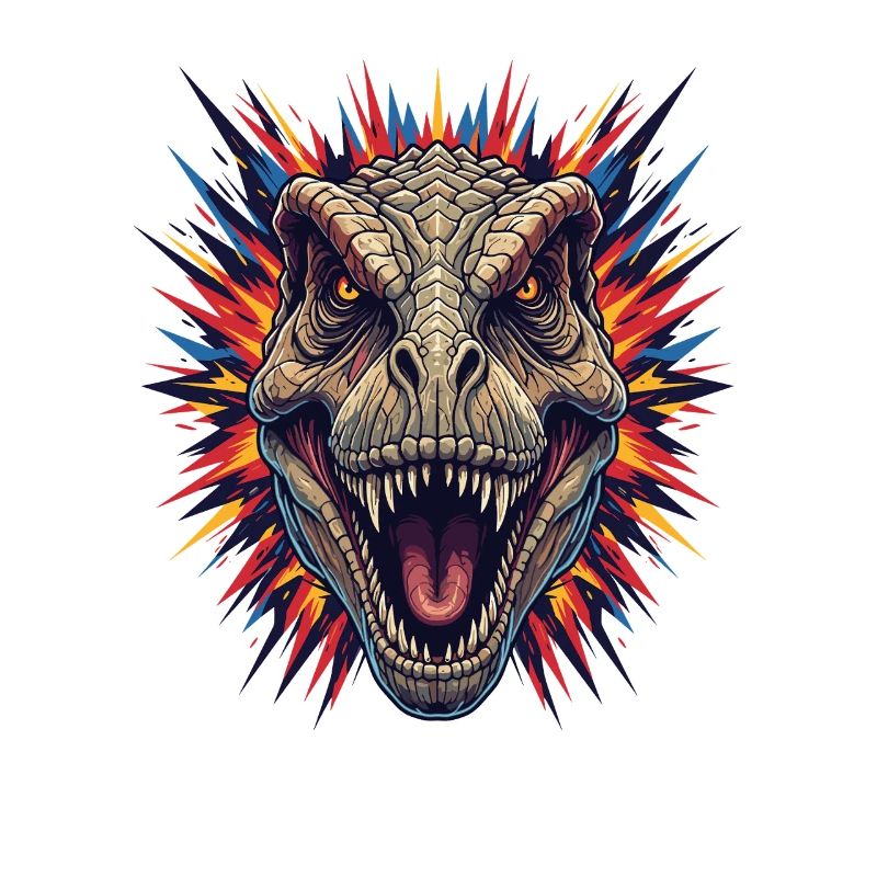 Dinoausbruch Kopfdesign