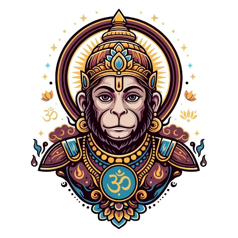 Monkey King with Om Symbol