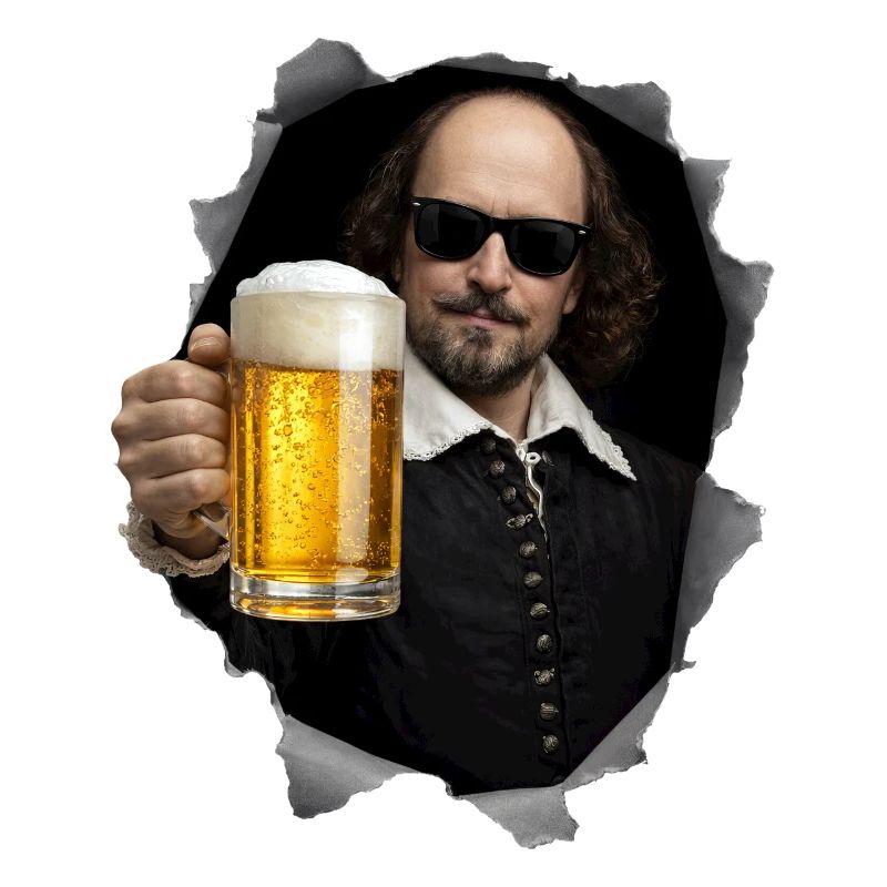 William-Shakespeare mit Bier