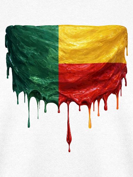 Benin Flagge im Tropfenstil