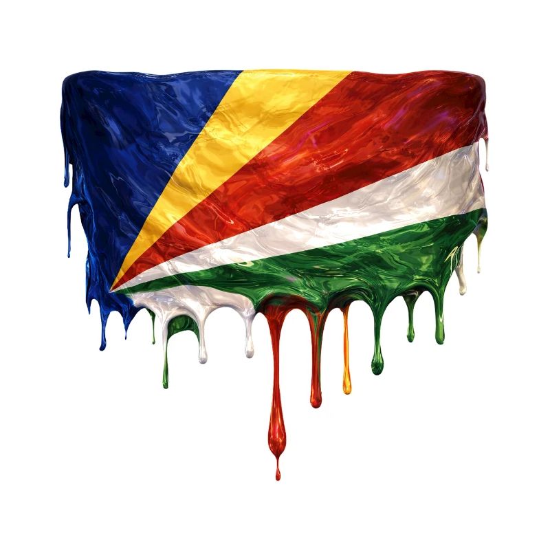 Seychelles Flagge Tropfenkunst