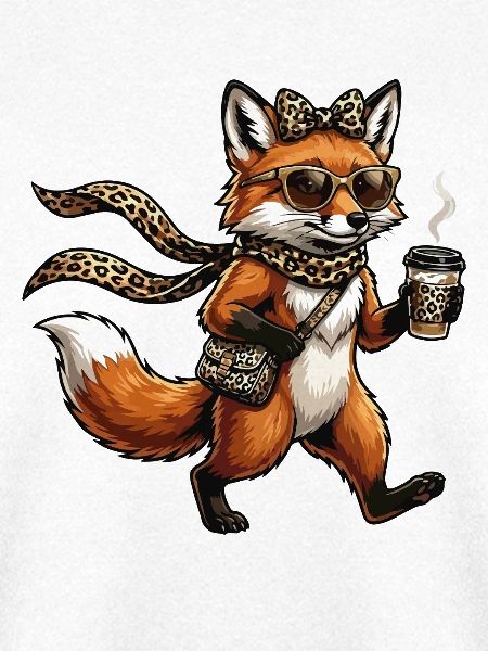 Leopard-Fuchs Kaffee Stil