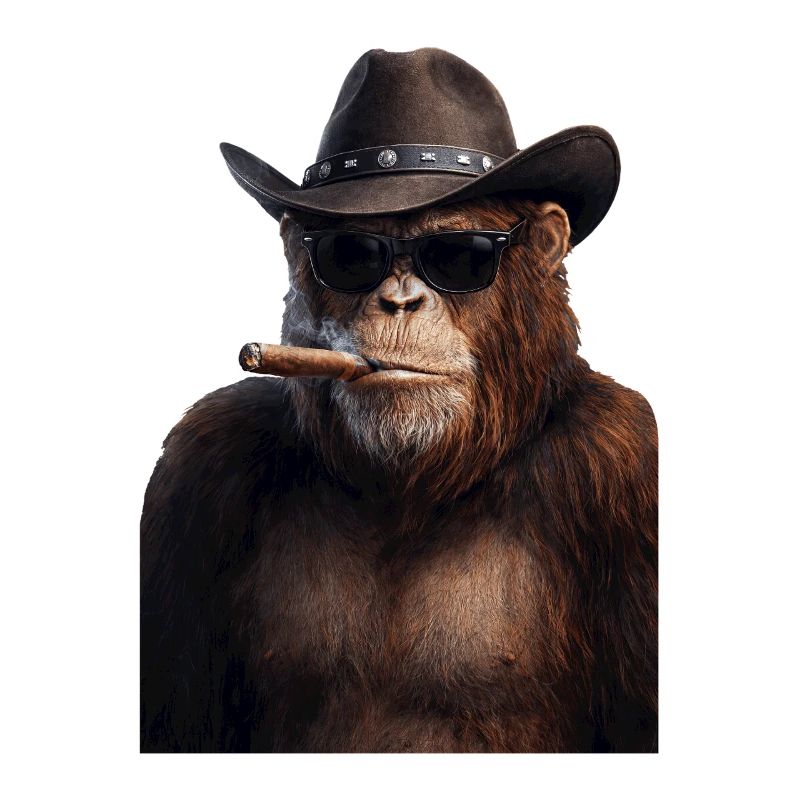 Cowboy-Gorilla mit Zigarre