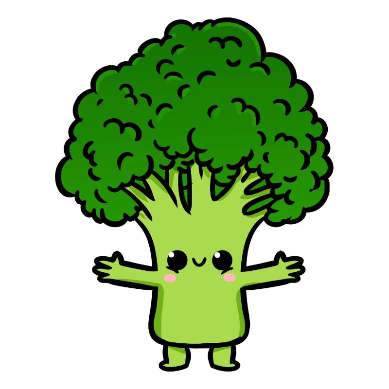 Kawaii Brokkoli-Buddy-Illustration