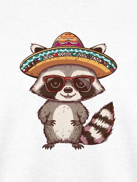 Waschbär Lustig Sombrero