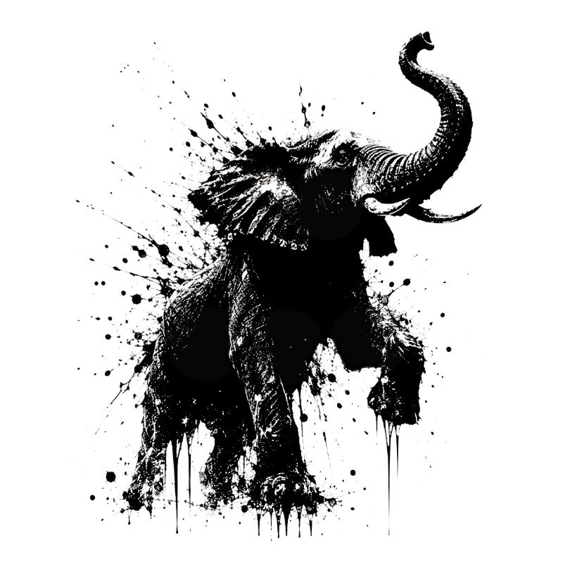 Éclaboussure d’éléphant noir
