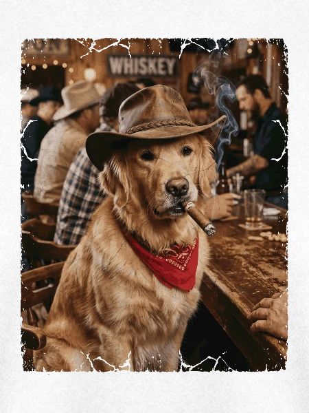 Cowboy Dog Zigarrenbar Golden Retriever