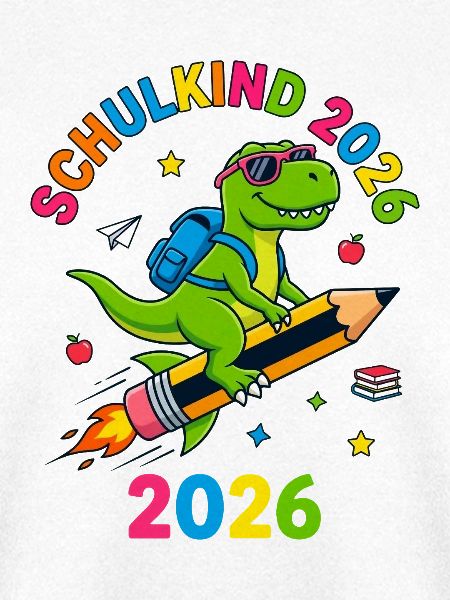 Schulkind 2026 Dino T-Rex Einschulung